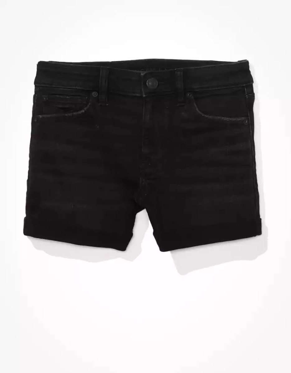 Shorts American Eagle AE Ne(x)t Level Denim Midi Noir Femme | JGP-72328334